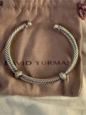 David Yurman two station diamond cable cuff